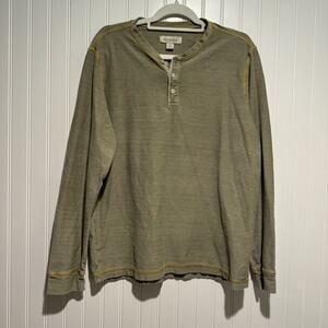 Sundance Light Green Henley Shirt Mens Medium